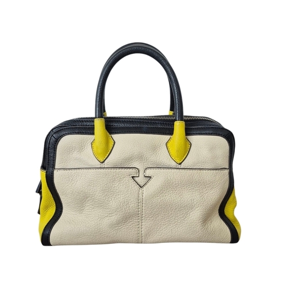 Handbags - Aimee Kestenberg Colorblock Leather Satchel Bag NO Shoulder Strap